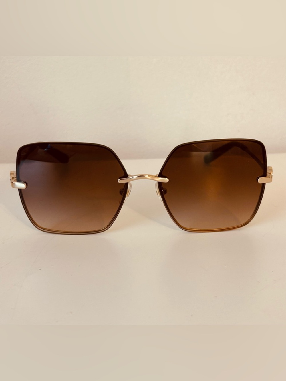 NEW Tory Burch TY6080 Sunglasses #334913 Shiny Light Gold/Brown Gradient